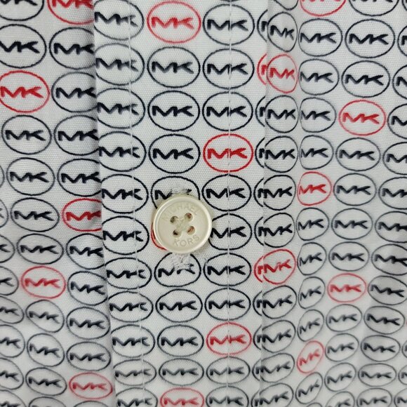 Michael Kors Men's Logo Button Down Shirt Short Sleeve Classic Fit - Picture 6 of 9